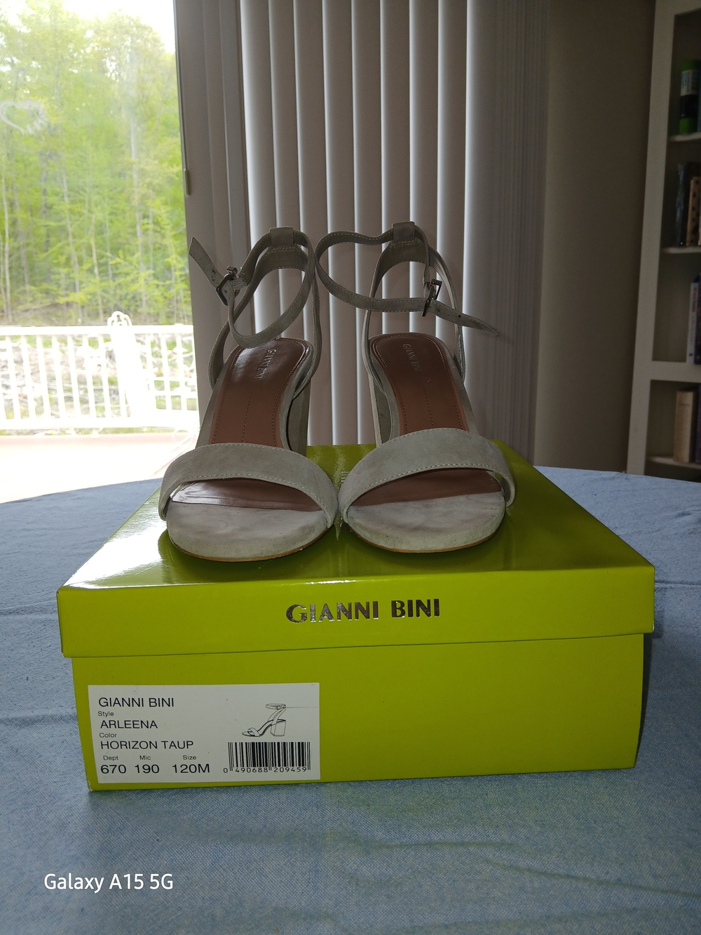 Gianni Bini Taupe Suede Ankle-Strap Heels